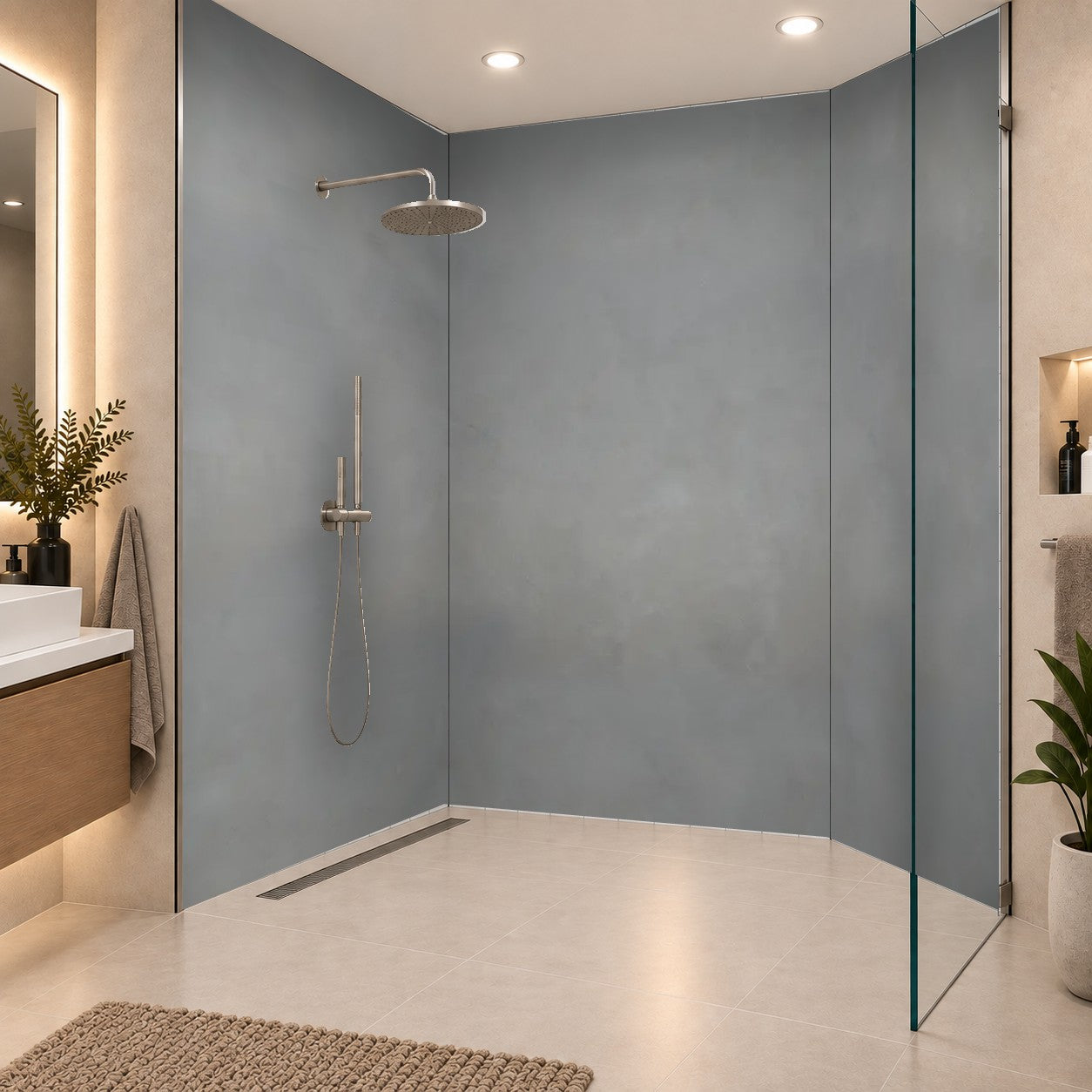 concrete gray wall texture, drei Platten