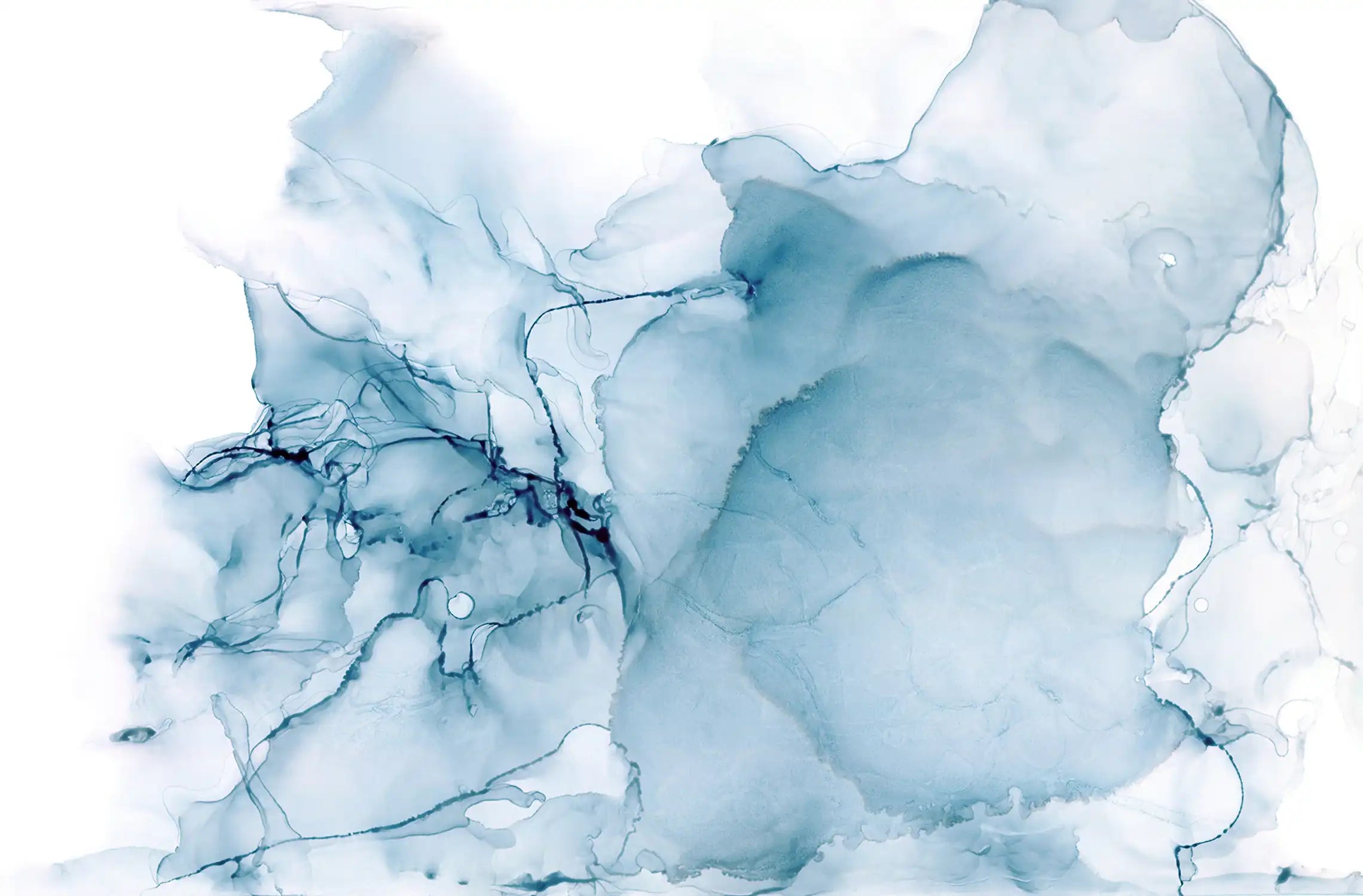 Indigo Ink, paint, abstract background. Highly-textured oil paint. Sophisticated marble luxury texture. Paint color swirls. Blue water waves