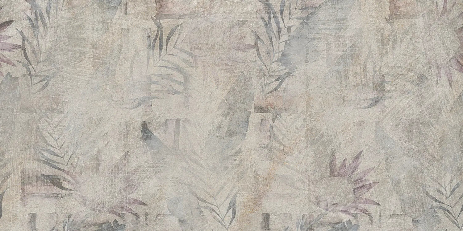 Flowers on the old white wall background, digital wall tiles or wallpaper design Blumen auf dem alten weißen Wandhintergrund, digitale Wandfliesen oder Tapetendesign