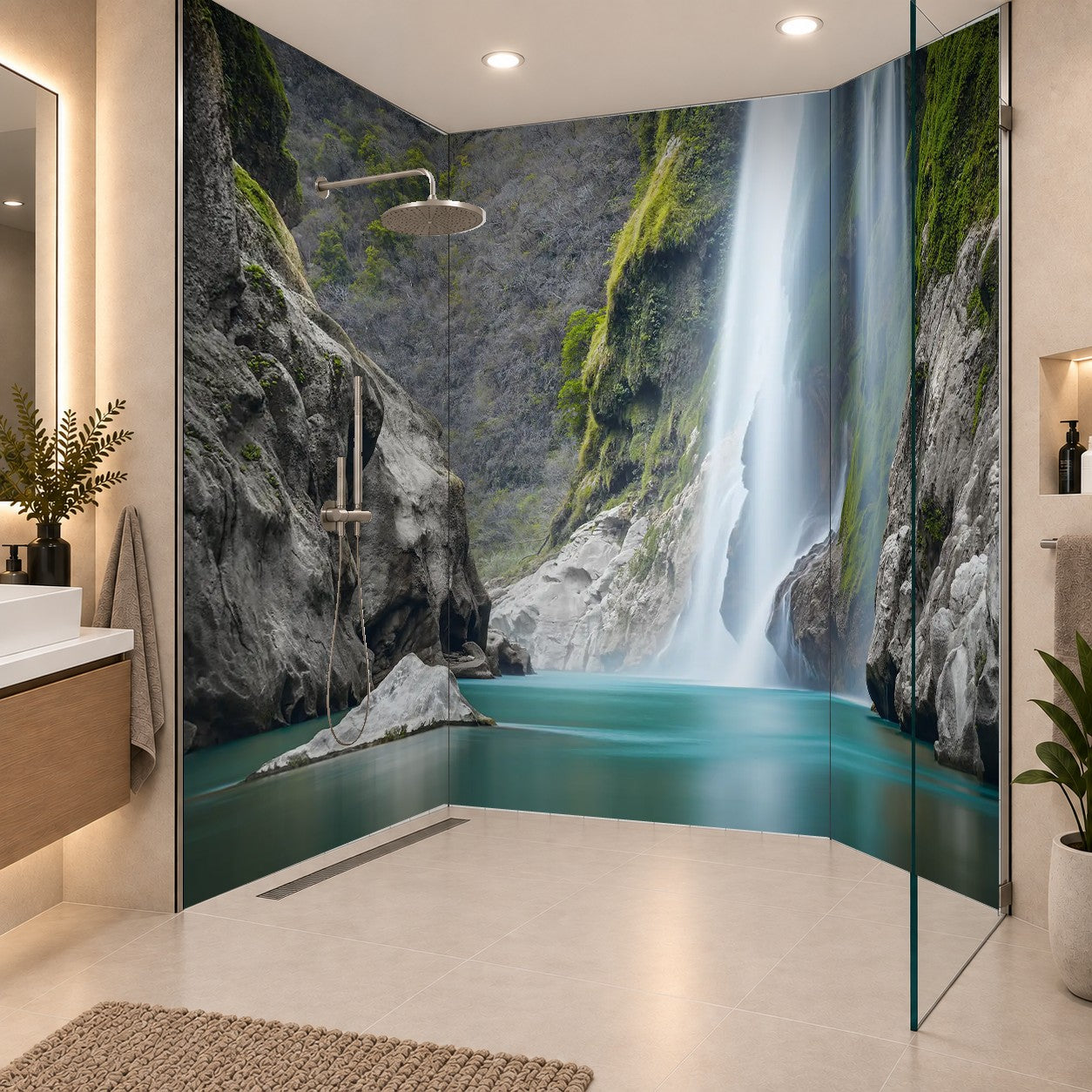 Tamul Waterfall on Tampaon River, Huasteca Potosina, Mexico, drei Platten