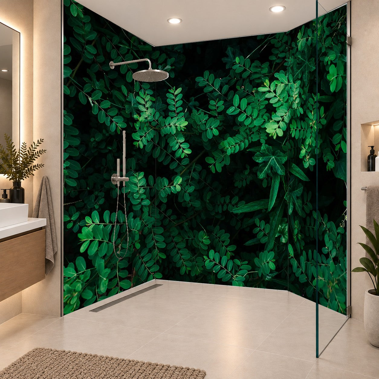 summer floral with tropical green leaves Concept . Foliage Green greenery with leaves and flowers. can be used for display or enter text and montage anything your . Background image Lo-key tones, drei Platten