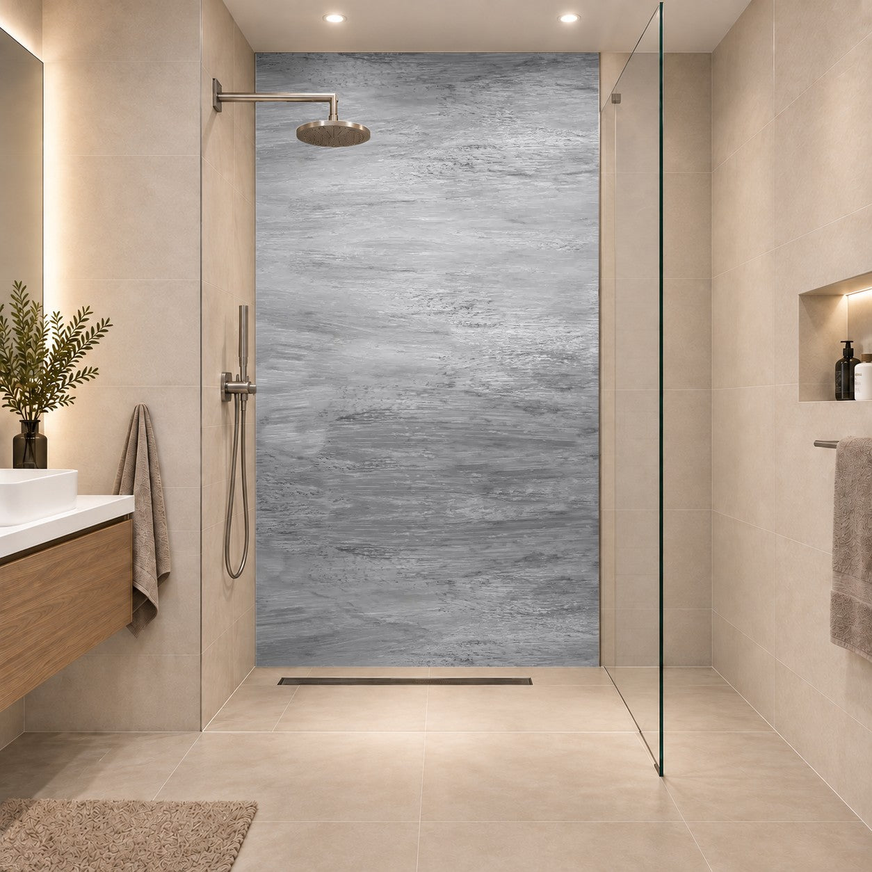 Gray painted canvas graue Leinwand, eine Platte
