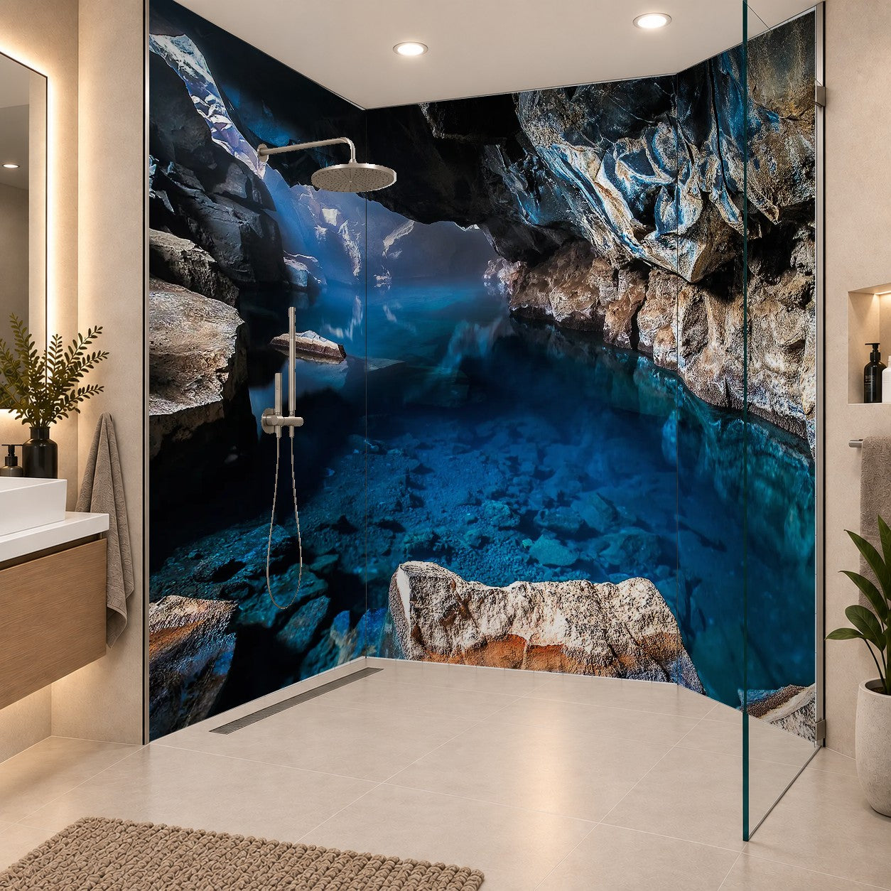 Grjotagja Cave Iceland, drei Platten