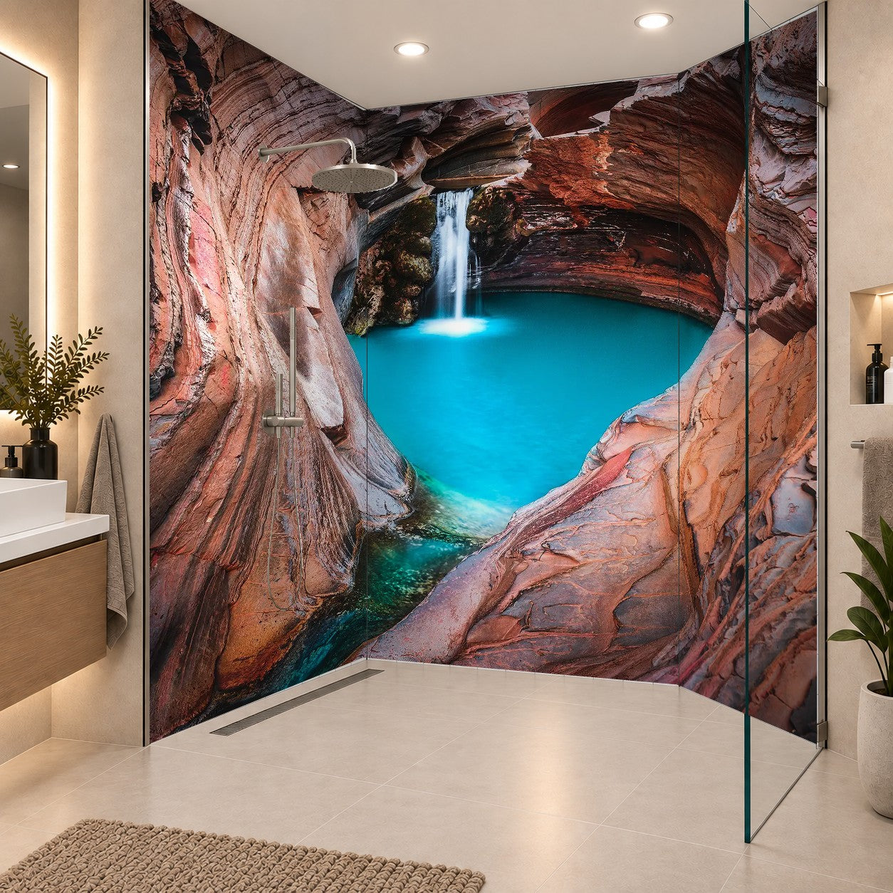 Hamersley Gorge, Spa Pool, Karijini, Australia, drei Platten