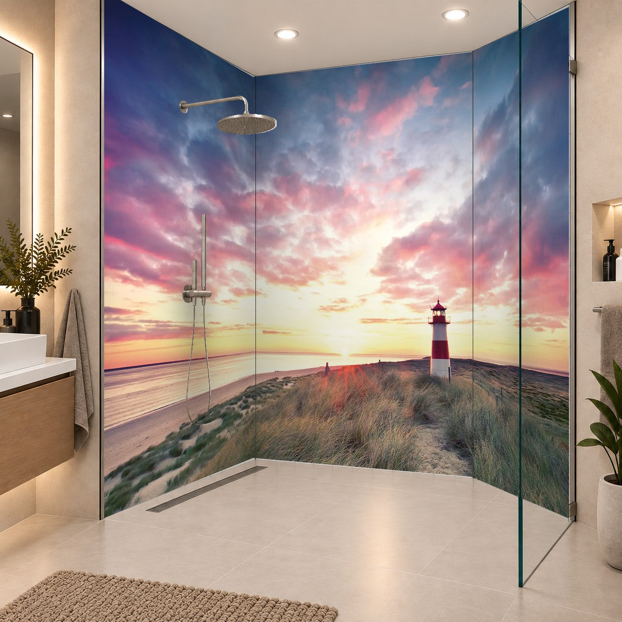 Dünen am Leuchtturm - Sylt bei Sonnenaufgang, drei Platten