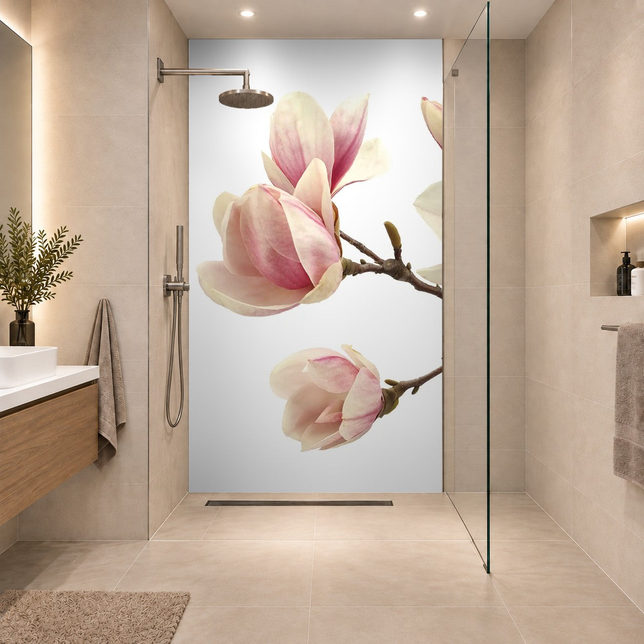 magnolia magnolien Magniolienast, eine Platte