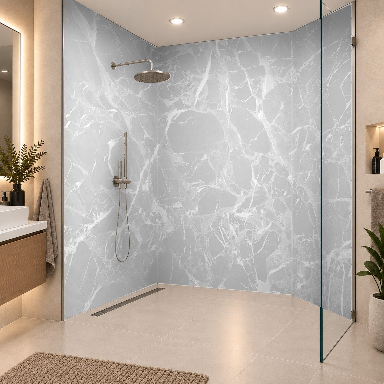 high resolution white Carrara marble stone texture Grauer Carrara Marmor, drei Platten