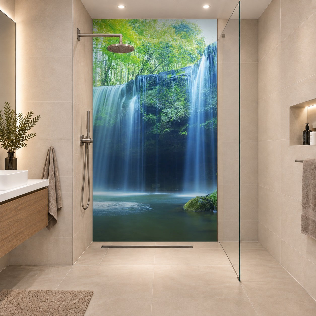 Der Nabegataki-Park in der Präfektur Kumamoto ist ein wunderbares Reiseziel mit einem faszinierenden Wasserfall, eine Platte