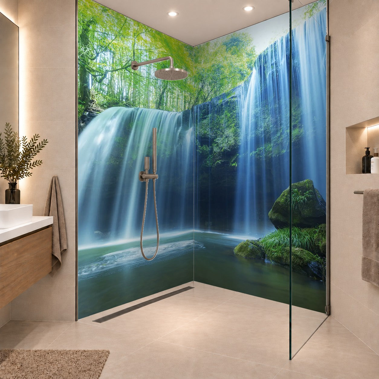 Der Nabegataki-Park in der Präfektur Kumamoto ist ein wunderbares Reiseziel mit einem faszinierenden Wasserfall, zwei Platten