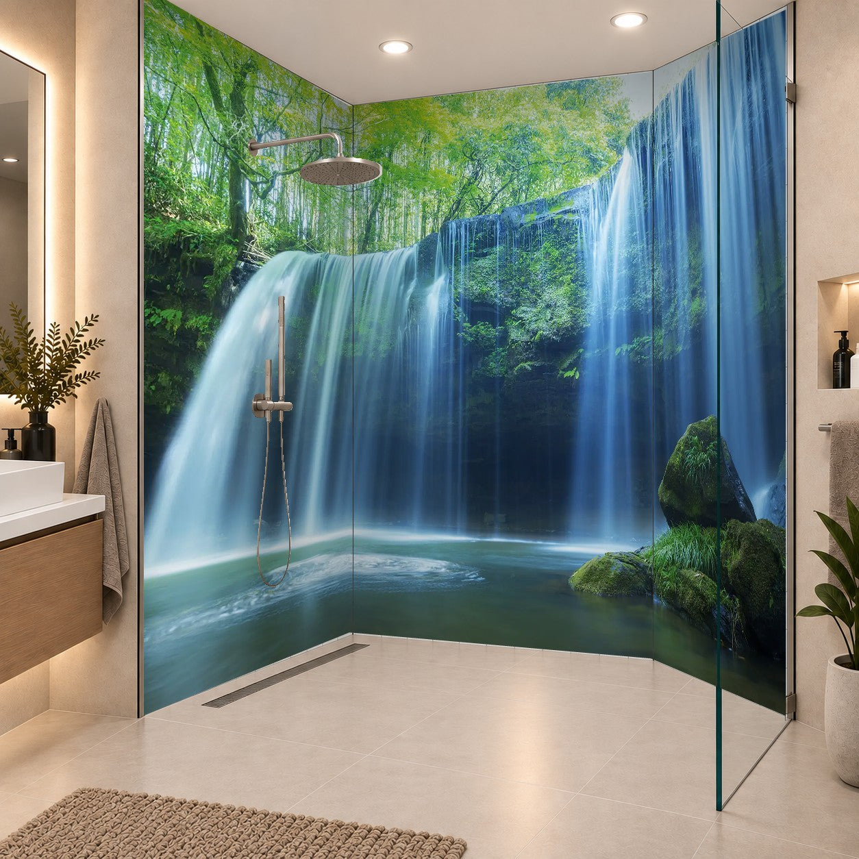 Der Nabegataki-Park in der Präfektur Kumamoto ist ein wunderbares Reiseziel mit einem faszinierenden Wasserfall, drei Platten