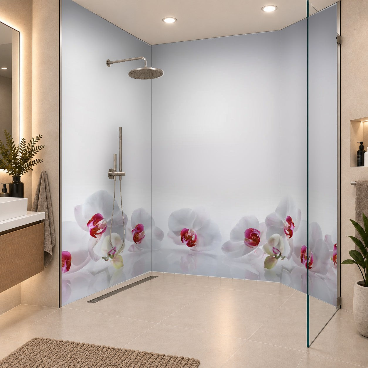 Orchideen 2 Orchidee Phalaenopsis, drei Platten
