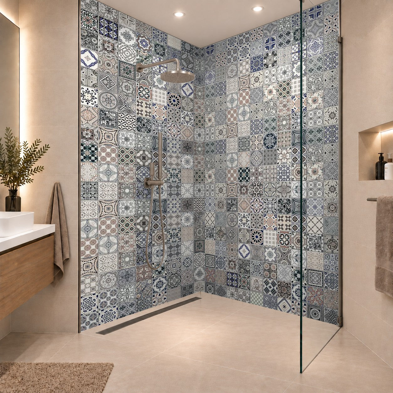 ceramic tiles patterns from Portugal Keramikfliesenmuster aus Portugal Patchwork Tiles, zwei Platten