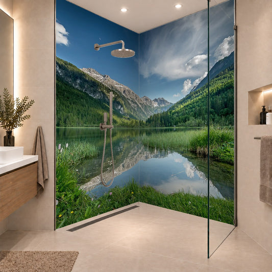 Reservour at Mur in Hintermuhr, Austria and mountains in Ankogelgruppe, High Tauern, zwei Platten