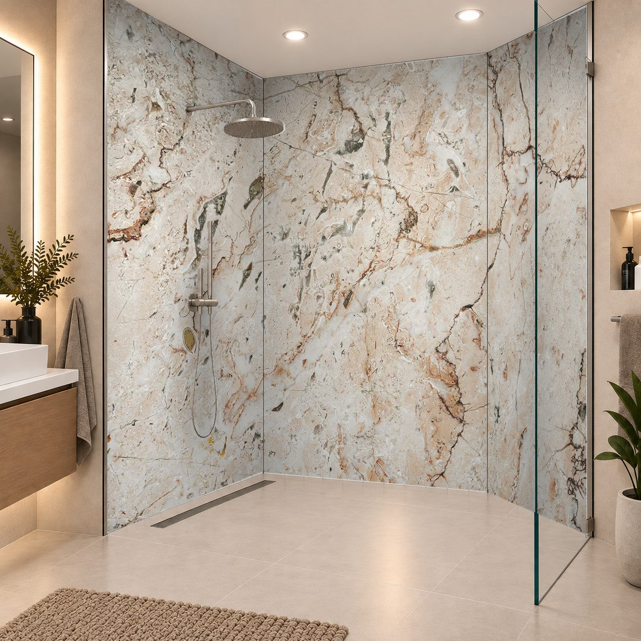 Brown marble texture background design, drei Platten