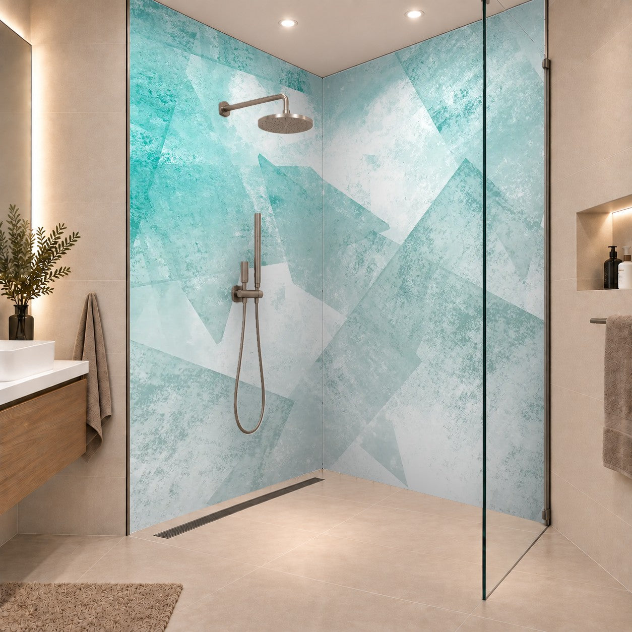 Mosaiksteine - türkis und weiß Abstrakter Hintergrund Design, zwei Platten