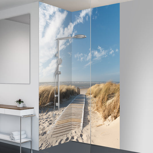 Duschrückwand "Steg Langeoog"