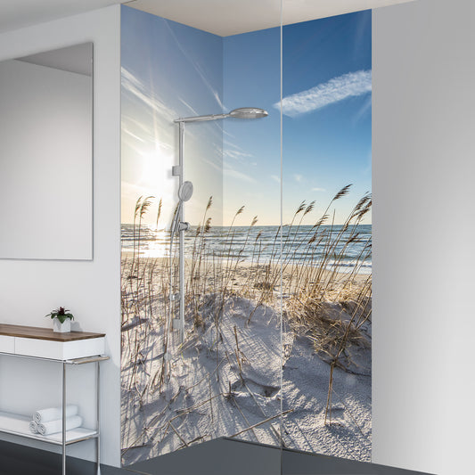 Duschrückwand "Strandgras Meer"